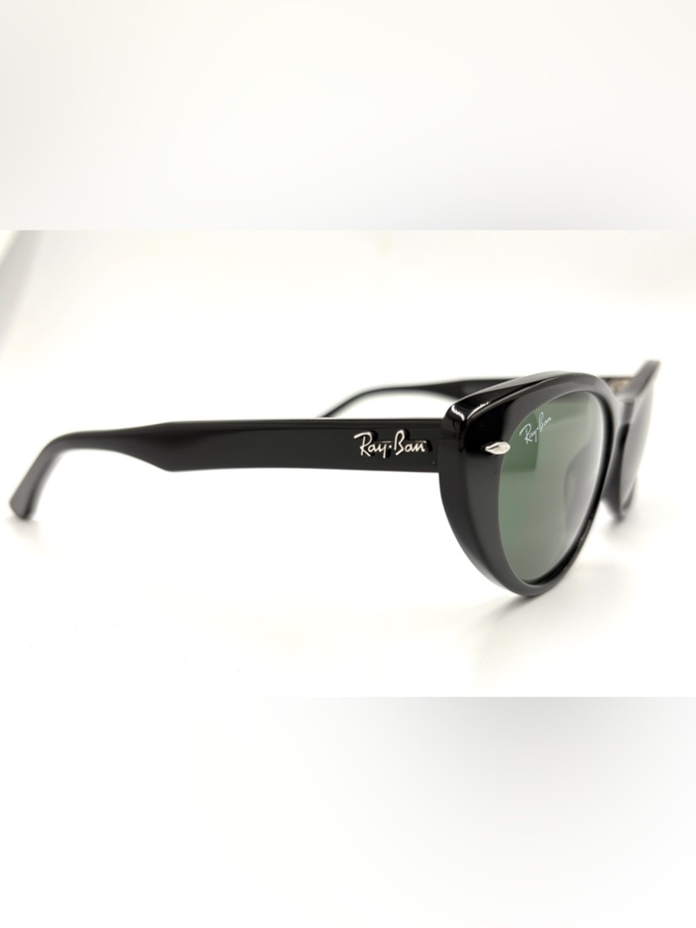 Ray-Ban Nina RB4314n Black Cat-Eye Sunglasses 901/31 Green G-15 54-140 w/Case - Picture 11 of 11
